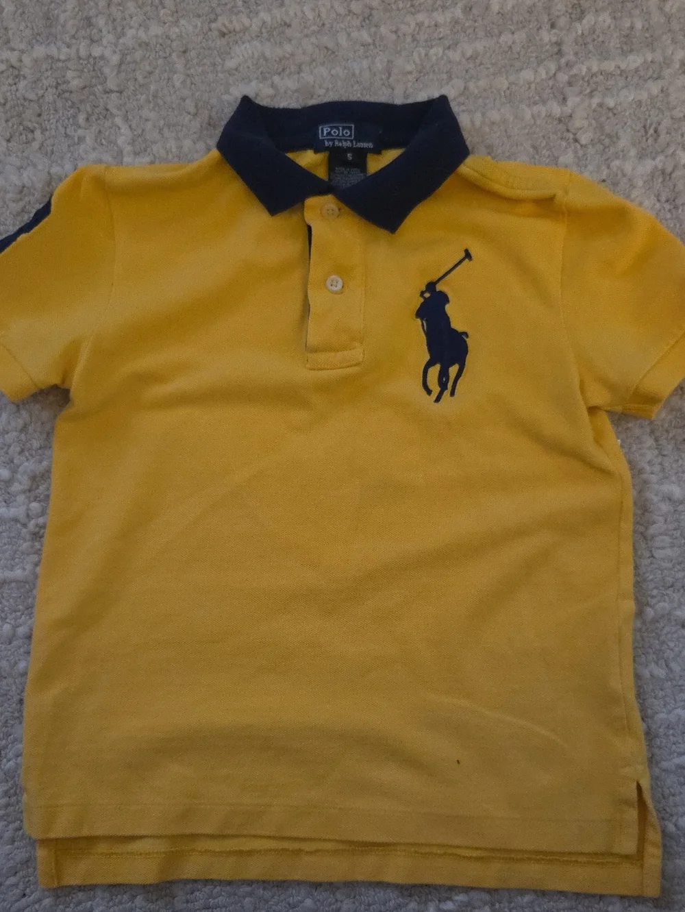 Polo Ralph Lauren Boys Yellow Big Pony Mesh Polo Shirt